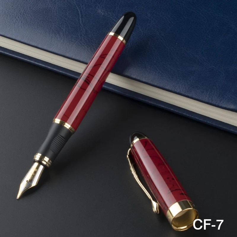 Jinhao X450 Роскошная авторучка с мраморным узором Золотая отделка F перо (коралловый