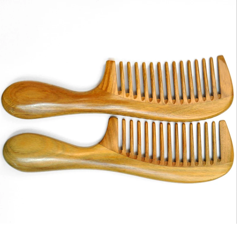 ming cheng Pure Nature hand made Sandalwood comb anti-static with widen and narrow tooth wood brush | Красота и здоровье