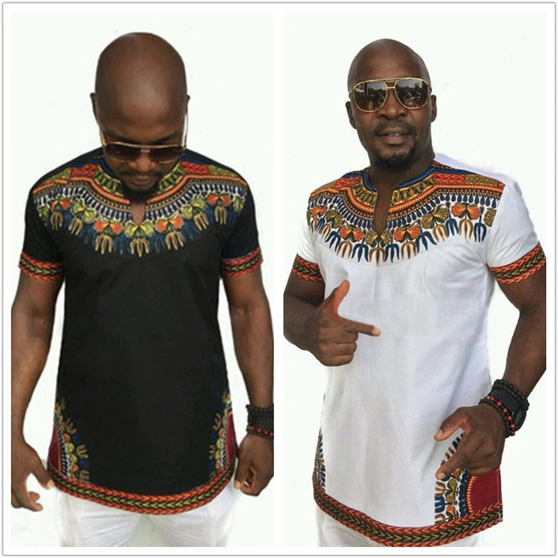 

New Arrivals 2019 Summer Men's Shirt African Mid East National Totem Printed Men Clothes Male Shirt Short Sleeve Streetwear B370