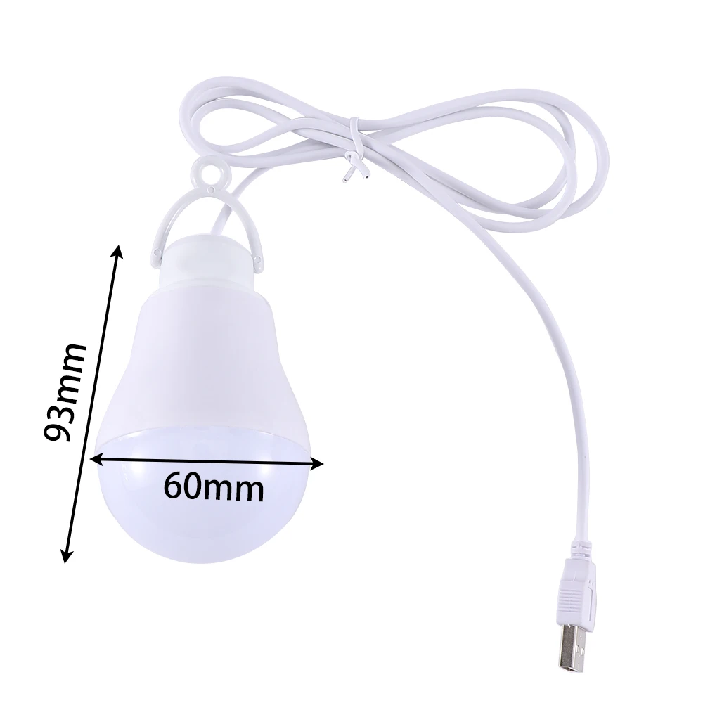 

1pc 5W 5V SMD5730 Portable Cold White Reading Camping Emergency Lamp Lighting for Power Bank LED USB Ball Bulb Work Night Light