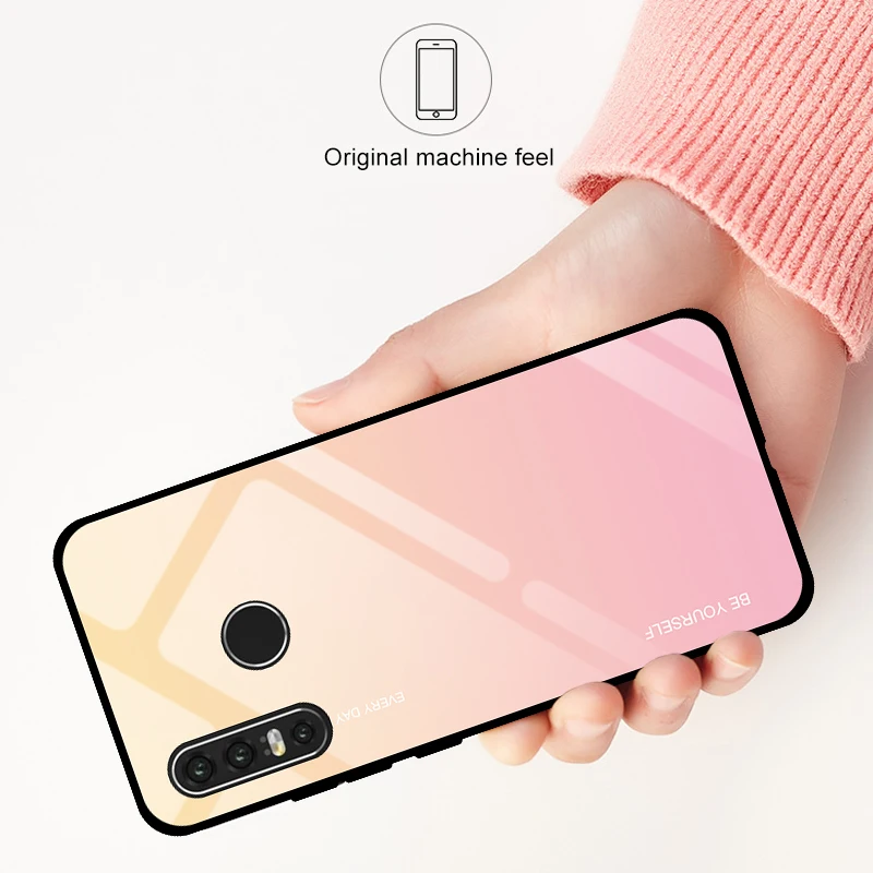Градиентный чехол из закаленного стекла для Huawei P30 P20 Mate 30 20 10 9 Lite Pro Honor 8X Max P smart Z Plus