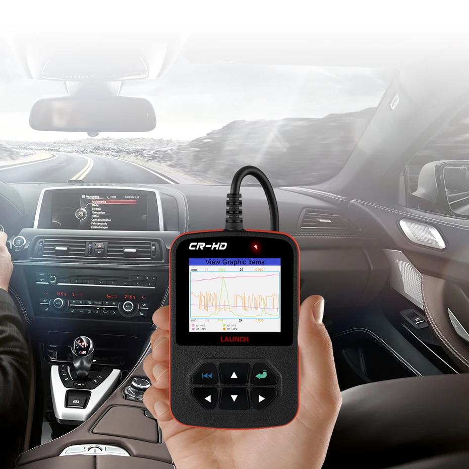 Launch X431 CR-HD для 24 в грузовик фургон OBD OBD2 сканер для тяжелых грузовиков чтение чистый код неисправности ODB автомобиля диагностический сканер инструмент