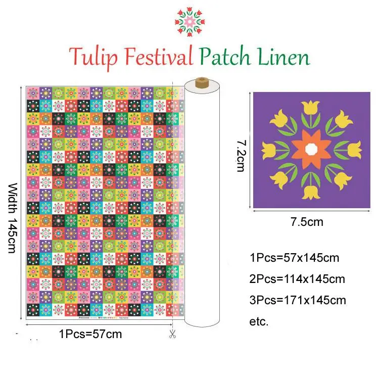 Толстая тюльпановая Праздничная нашивка льняная хлопчатобумажная ткань для