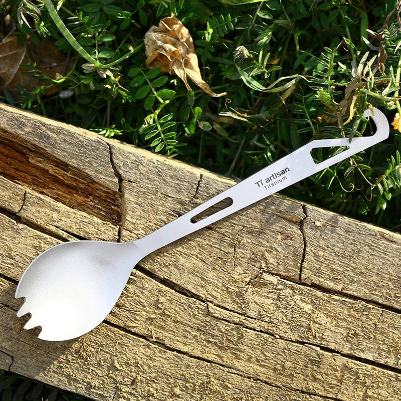 Tiartisan kitchen accessories Titanium fork with Bottle Opener 3 in 1 Spoon Fork set for Home Kitchen Tableware | Дом и сад