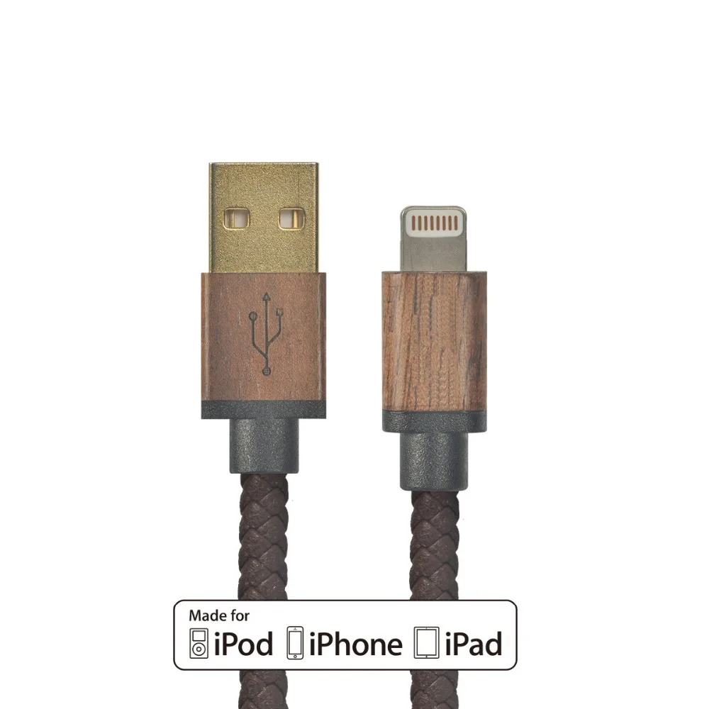MFi Сертифицированный зоресин 30 см короткий USB кожаный плетеный кабель для iPhone XS Max