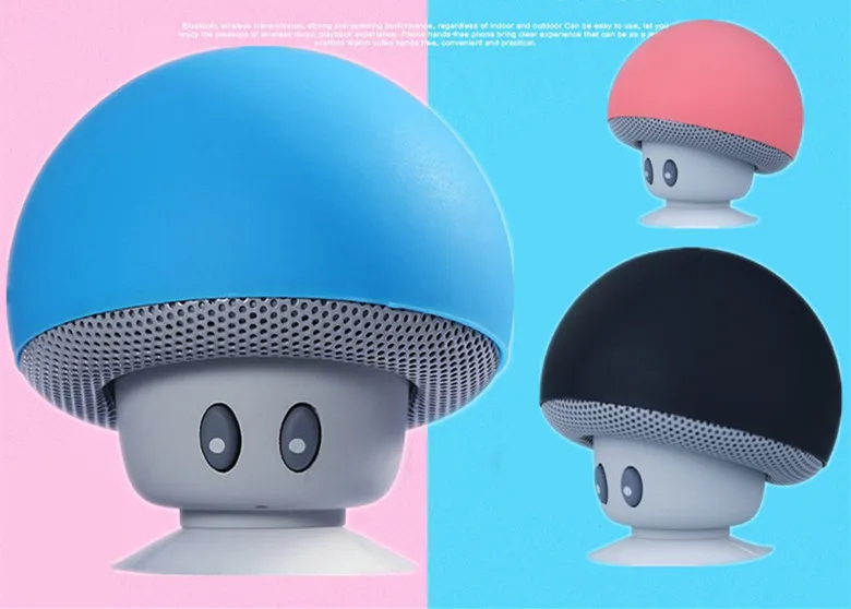 Гриб беспроводной Bluetooth динамик с микрофоном присоска мини стерео аудио Lound