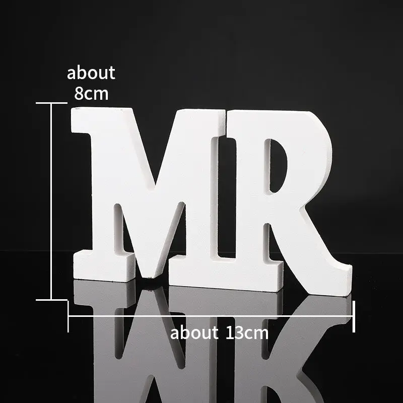 Дерево Mr Mrs Love алфавит деревянные буквы для свадьбы домашний декор вечерние украшения DIY аксессуары для дня рождения принадлежности 62019 - Цвет: MR