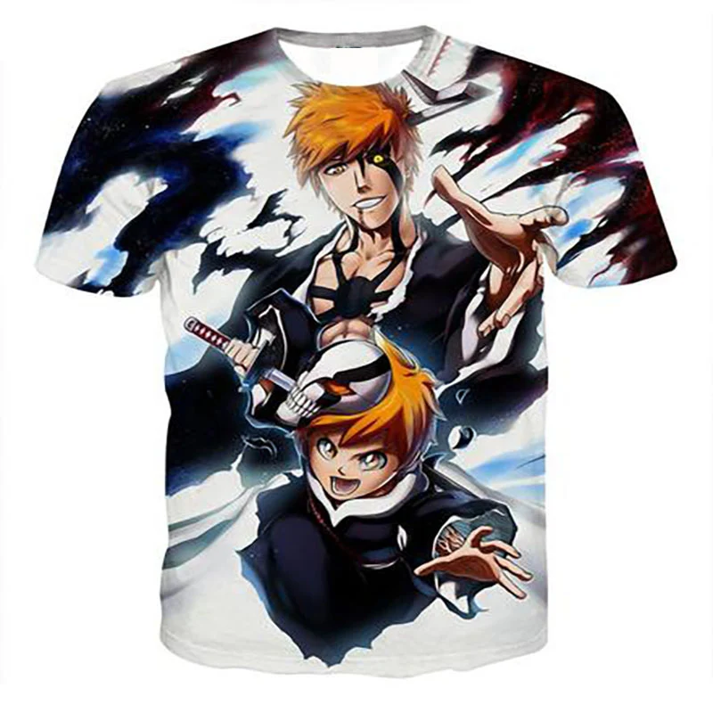 Футболки Bleach Мужская 3D футболка с аниме летние футболки Повседневная футболка мужская повседневная футболка с коротким рукавом для костюмированной вечеринки, крутые футболки для мальчиков и девочек