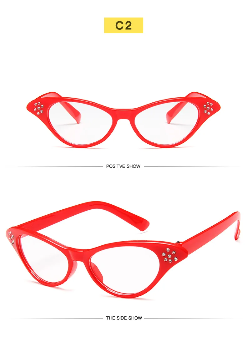 Классические ретро очки кошачий глаз оправа для очков инкрустированные