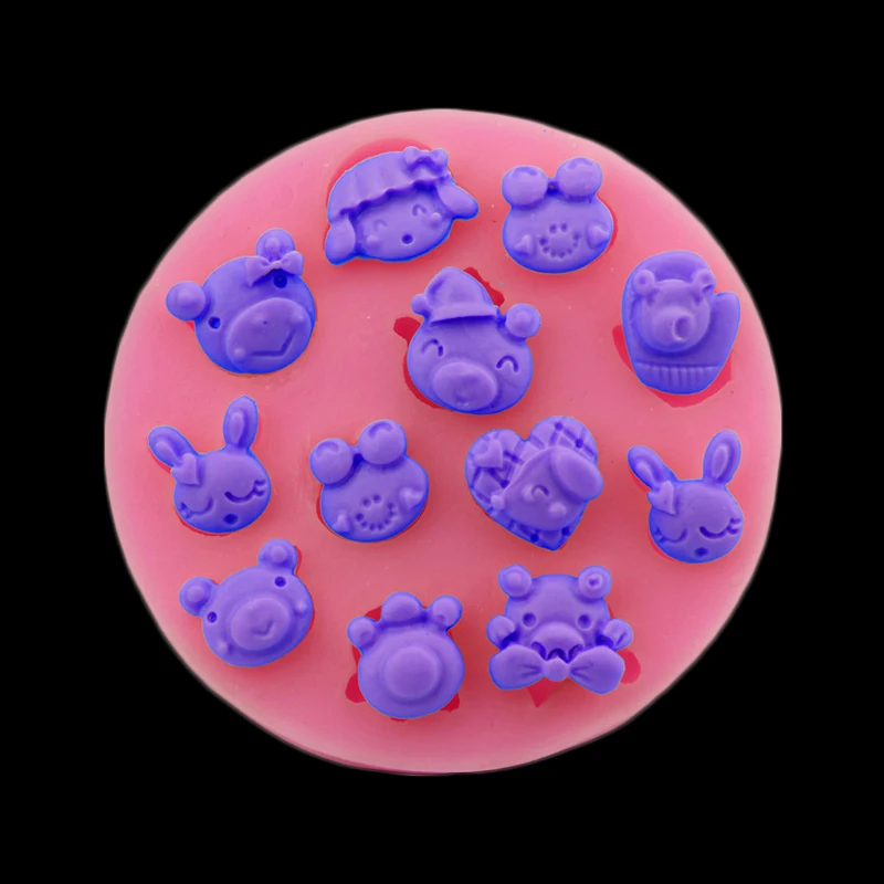 Силиконовая 3d форма в виде животных кухонная утварь посуда антипригарное