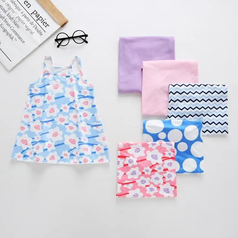 Kids Girls Print Strap Dress Summer Sleeveless Cute Sweet Princess Dresses | Детская одежда и обувь