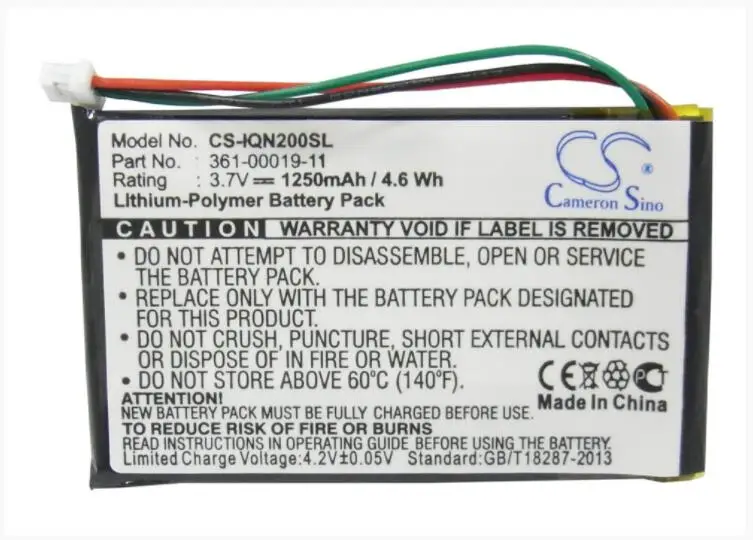 Аккумулятор Cameron Sino 1250mAh для GARMIN Nuvi 200 200W 205 205T 205W 205WT 250 252W 255 010 00621 10 361 00019 11|Цифровые