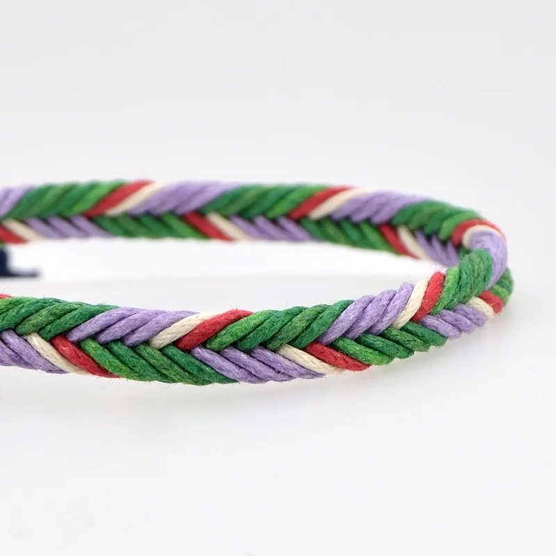 Женский плетеный браслет Lucky Rope цветной винтажный с нитью | Украшения и
