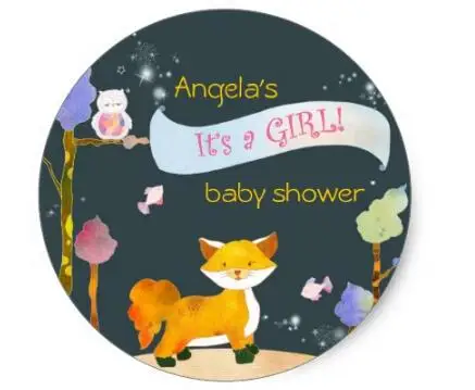 

1,5 дюйма модные наклейки для душа для маленьких девочек с изображением лисы