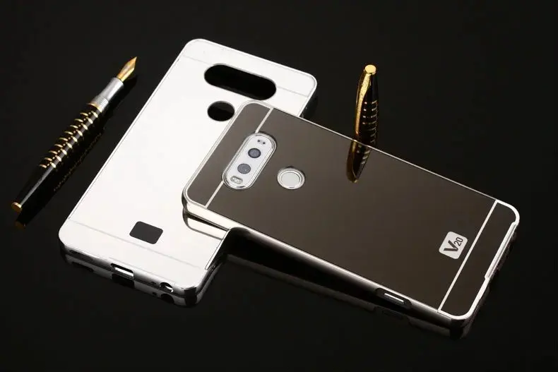 Rose Gold Mirror Cases with Luxury Alumimum Metal Frame Cover for LG V10, V20, and V30 image 5