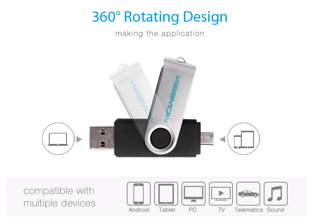Moweek смартфон OTG usb флэш-накопитель 64 ГБ USB 2,0 флеш-накопитель 32 Гб U диск доступно шесть цветов