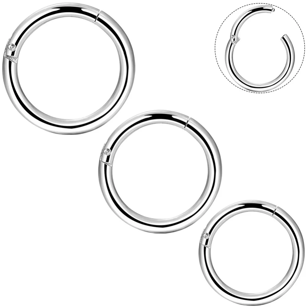 

BODY PUNK 16g Hinged Segment Rings 316L Surgical Steel Lip Nose Hoop Septum Clicker Tragus Daith Cartilage Earrings Piercing