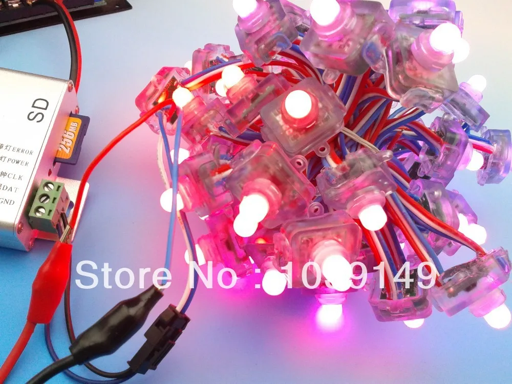 12 в пост. Тока квадратной формы мм WS2811 пиксельные гирлянды Светодиодный