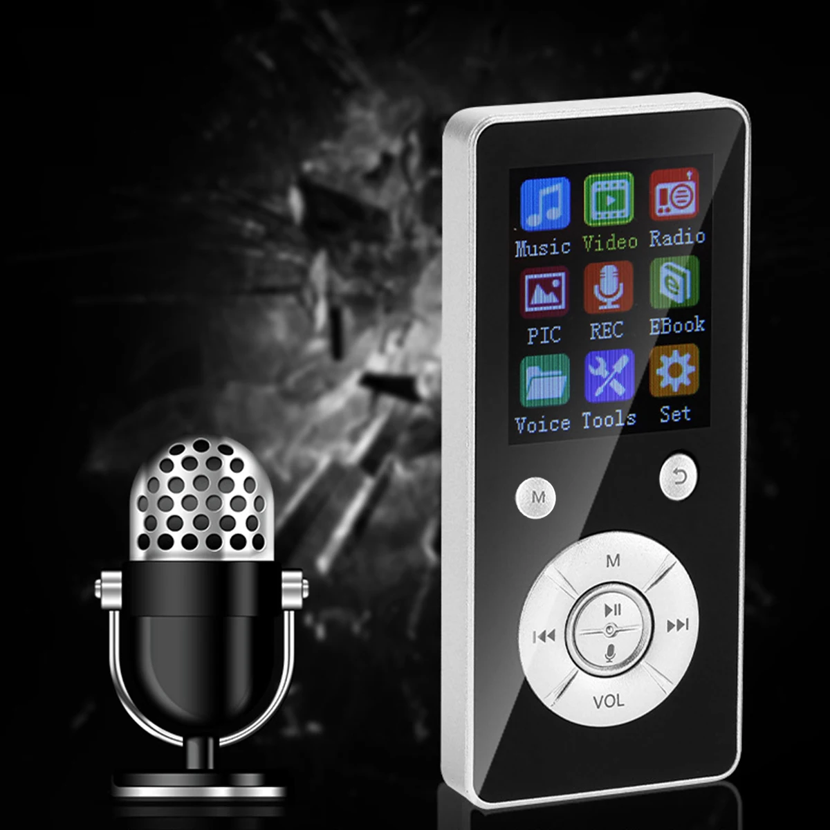 7-Button 1.8inch MP3 Player Mini TFT Screen Music Media Portable Audio Video Black Silver Blue | Электроника