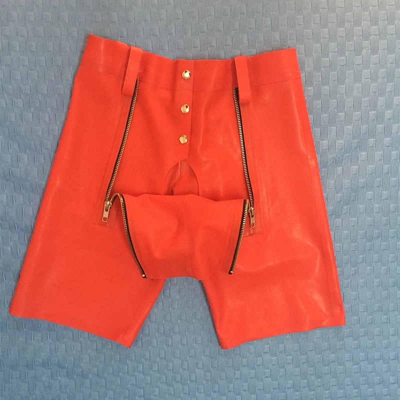 0 4 мм Толщина латекса Codpiece мужские шорты облегающий латексный резиновый Бриджи