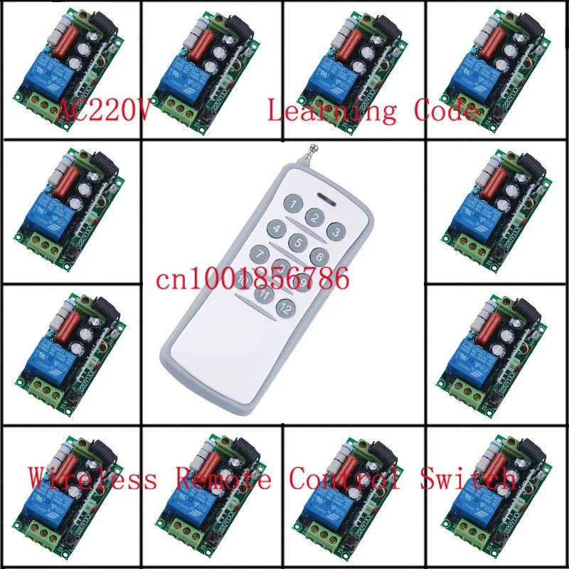 220V 1CH Radio Wireless Remote Control Switch light lamp LED ON OFF Learning Code Output Adjusted | Обустройство дома