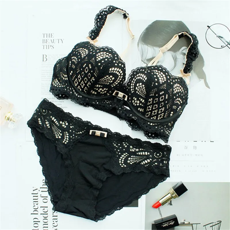 Роскошные кружевные бюстгальтеры с вышивкой комплект нижнего белья Женский