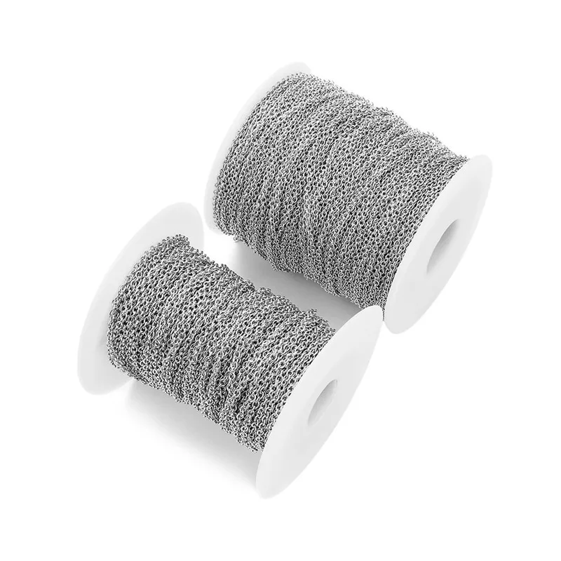 

10m/lot Width 2/2.5mm Stainless Steel Metal Link Chain for Bracelets Findings Metal Necklaces Chains Bulk Diy Jewelry Making