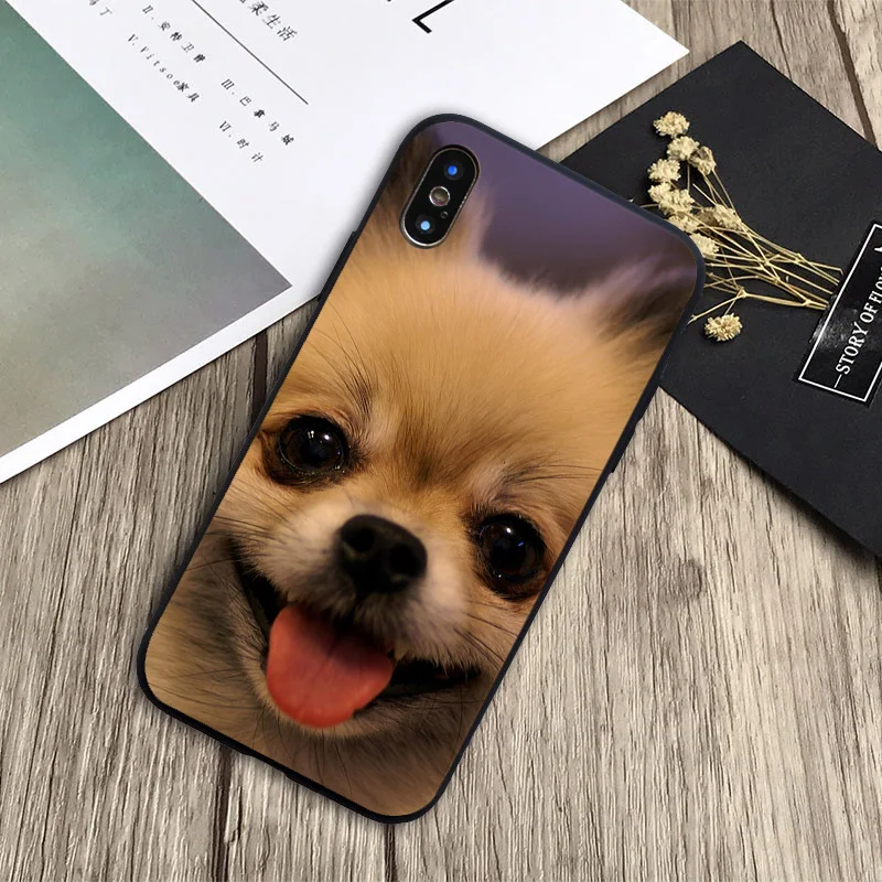 Чехол для собак Pomeranian, мягкий силиконовый черный телефон чехол для iPhone 6 6 plus 7 8 plus 5 5S 5C SE X XS XR XS Max - Цвет: H19032303-06.jpg