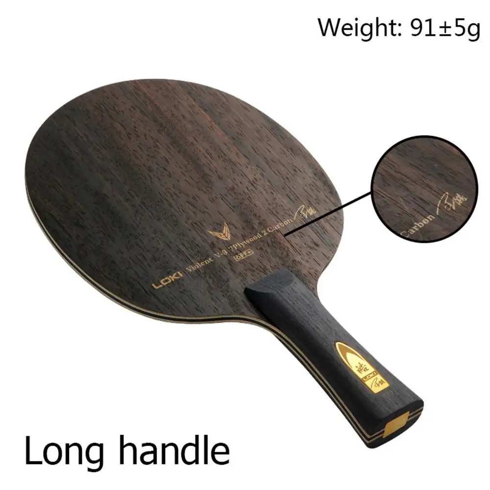 FL Long handle LOKI V9 Профессиональный эбеновый углеродный Настольный теннис Весло Лезвие 9 слоев Пинг Понг Летучая мышь для быстрой атаки петли привода игроков - Цвет: FL Long handle