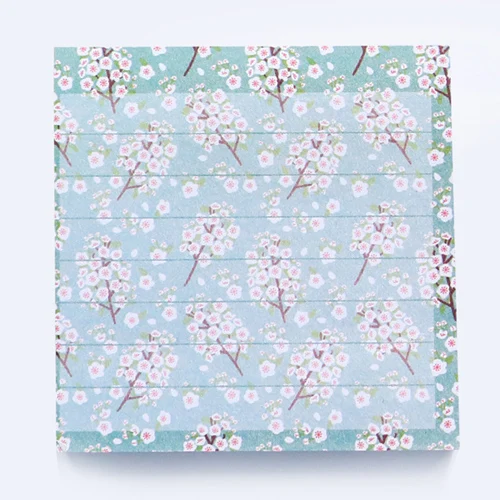 blue floral K35 80 листов/упаковка свежий цветочный кролик лиса квадратный блокнот заметки студент канцелярские школьные канцелярские принадлежности блокнот - Цвет: blue floral