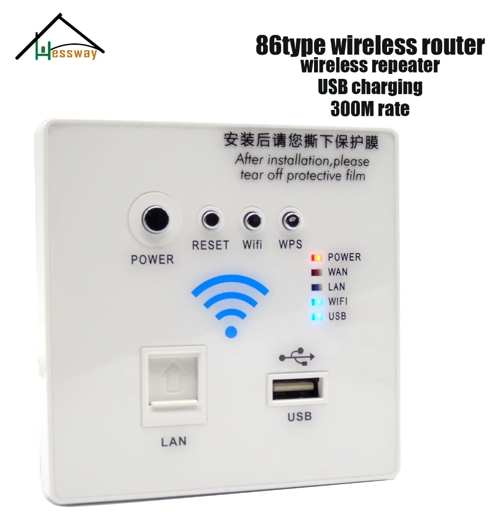 

86 standard new wall embedded socket wifi wireless router usb with Rate 300 Mbps