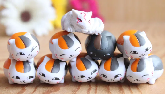 10 шт./лот 3 5 см аниме Natsume Nyanko сенсей Кот ПВХ Фигурки Модель Детские игрушки