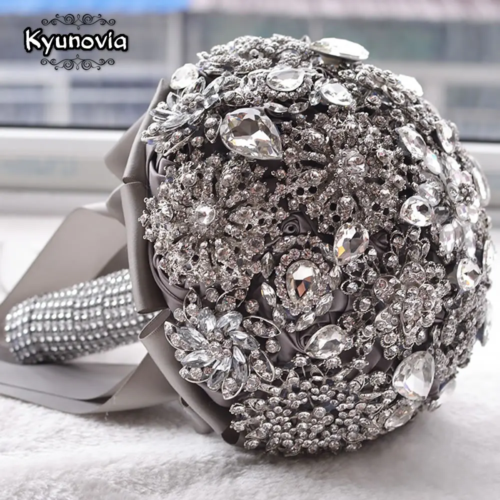 Роскошные свадебные аксессуары Kyunovia брошь букет цвета слоновой кости серый