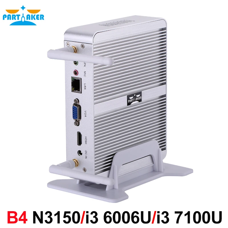 Причастником B4 Intel 14нм четырехъядерный N3150 двухъядерный Процессор i3 6006U i3 7100U HTPC мини-ПК с HDMI VGA 4K HD