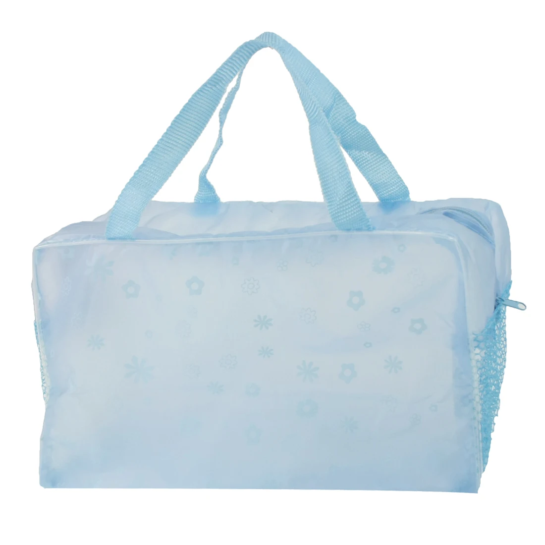 UXCELL Молнии Flodable Цветочные Печатный Душ Мешок Голубой Полупрозрачный Для Ванной