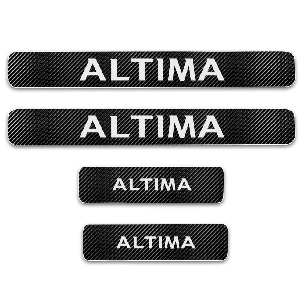 Белый Для Nissan Altima от 2007 до 2011 углеродное волокно наклейка Накладка на порог двери автомобиля порога протекторы накладка автомобиля-Стайлинг 4 шт - Название цвета: Белый