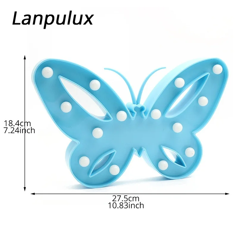 Lanpulux Бабочка Форма Дети ночные светильники розовый синий украшения спальни