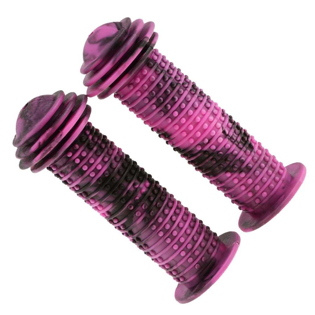 Purple 1 пара, прочный велосипедный руль, нескользящая резиновая ручка для велосипеда, защита для велосипеда, велосипедные детали для детей, 20 мм - Цвет: Purple