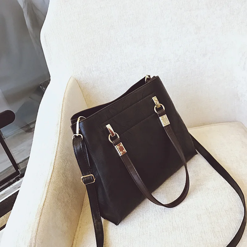 Модные кожаные одноцветное Цвет Tote Для женщин hasp и молния Сумки Crossbody на плечо