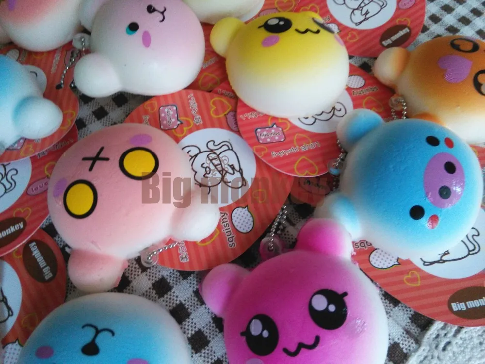 1 шт. Новинка 4 5 см PU corful Kawaii Мини милый Мишка мягкий Шарм для сотового