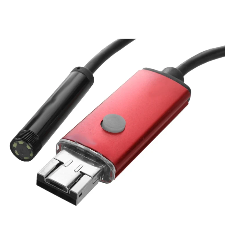 Водонепроницаемый 7 мм 6LED Android мобильных телефонов эндоскопа 2 м красный|Камеры