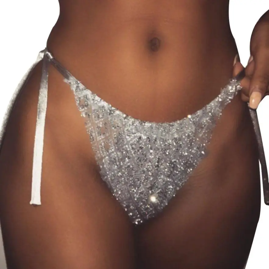 2017 Топ трусы для женщин с пайетками стринги трусики бесшовные белье сексуальные