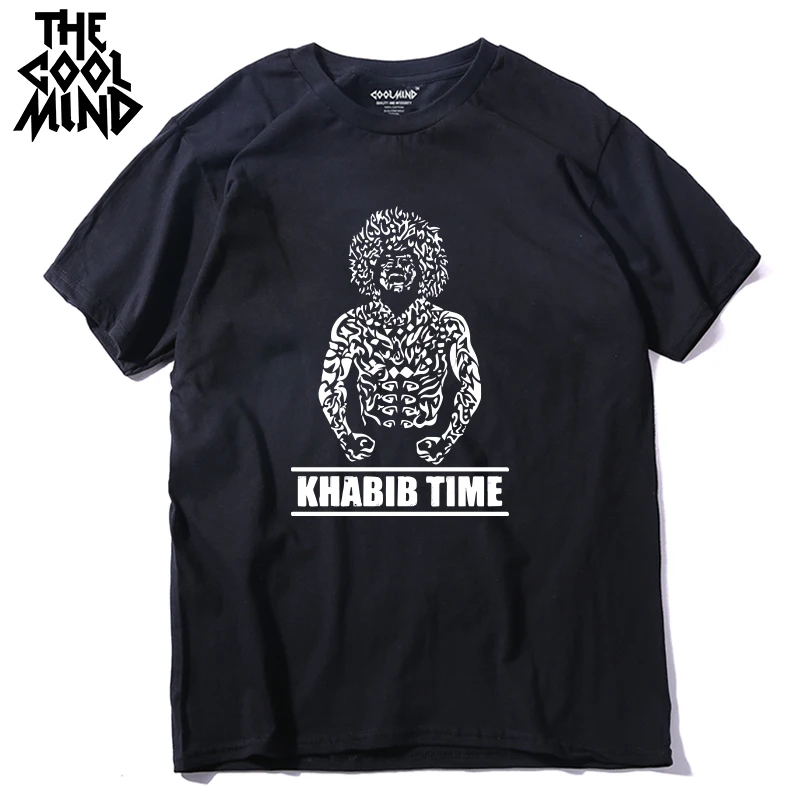KH0107A-BLK COOLMIND, хлопок, короткий рукав, khabib time, Мужская футболка, повседневная, летняя, мужская, Khabib Nurmagomedov, футболка, футболки - Цвет: KH0107A-BLK