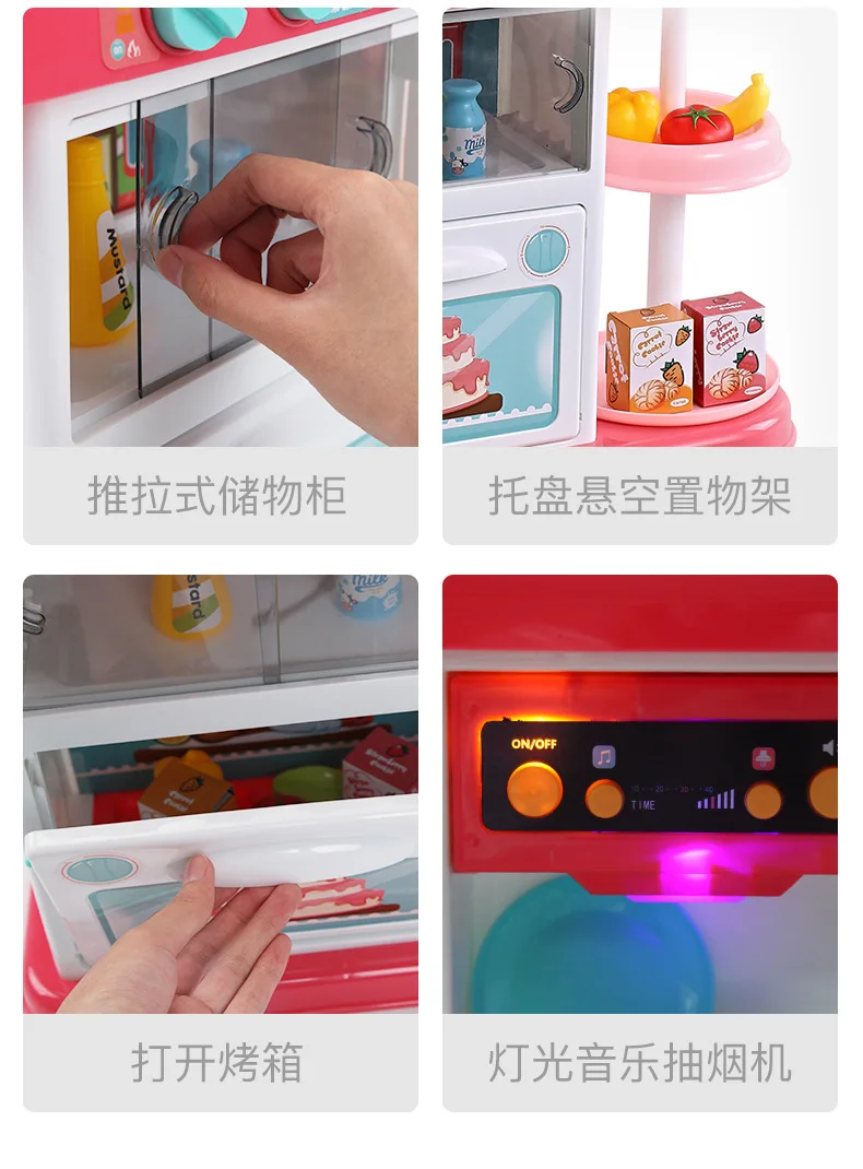 Ролевые кухонные игрушки Cozinha infan классический имитировать шеф-повара свет кухонные наборы готовка забавная игра девочка подарок игрушки для девочек миниатюрная еда