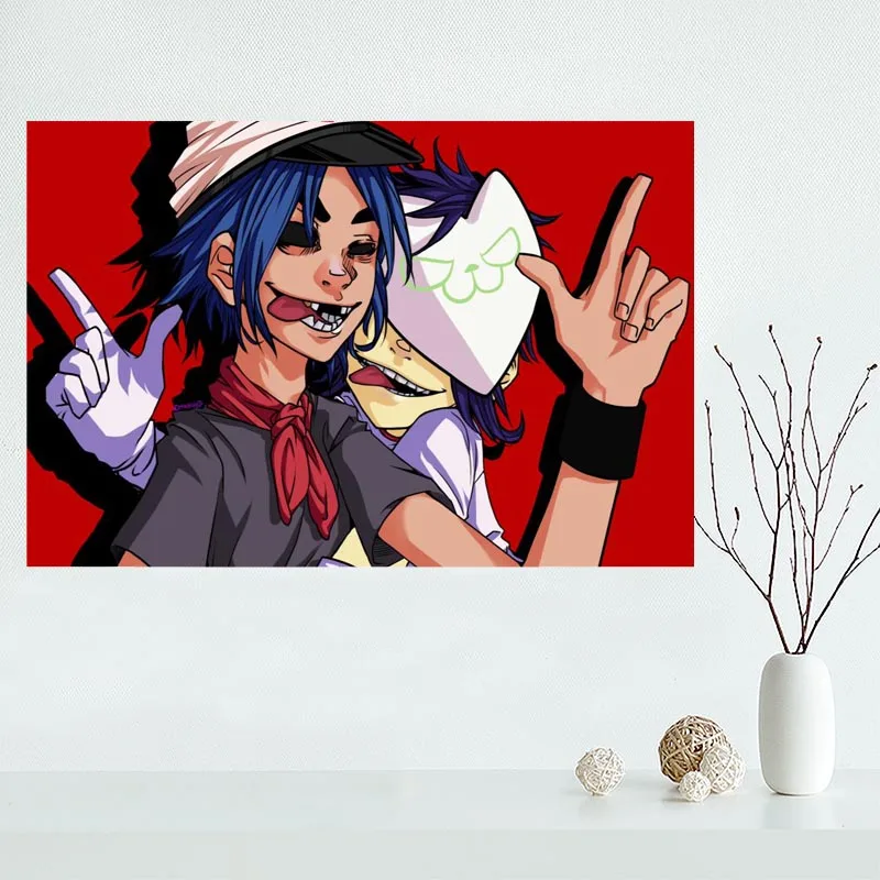 Индивидуальный холщовый постер gorillaz украшение для дома настенный