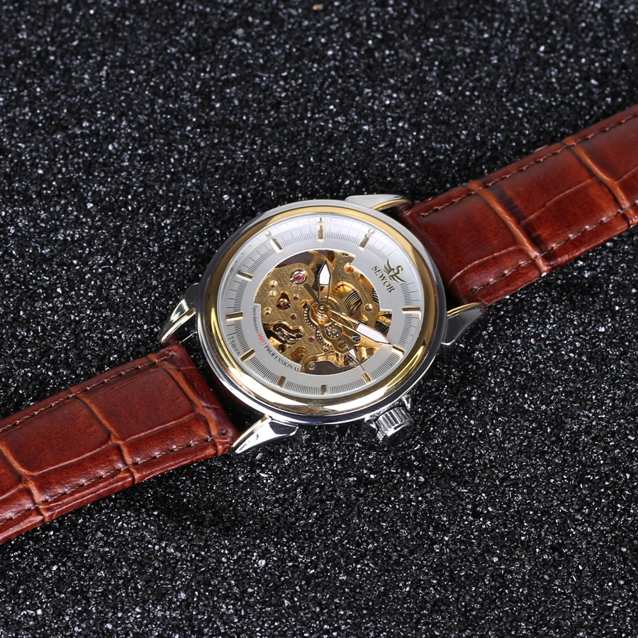 Мужские наручные часы SEWOR роскошные брендовые модные автоматические