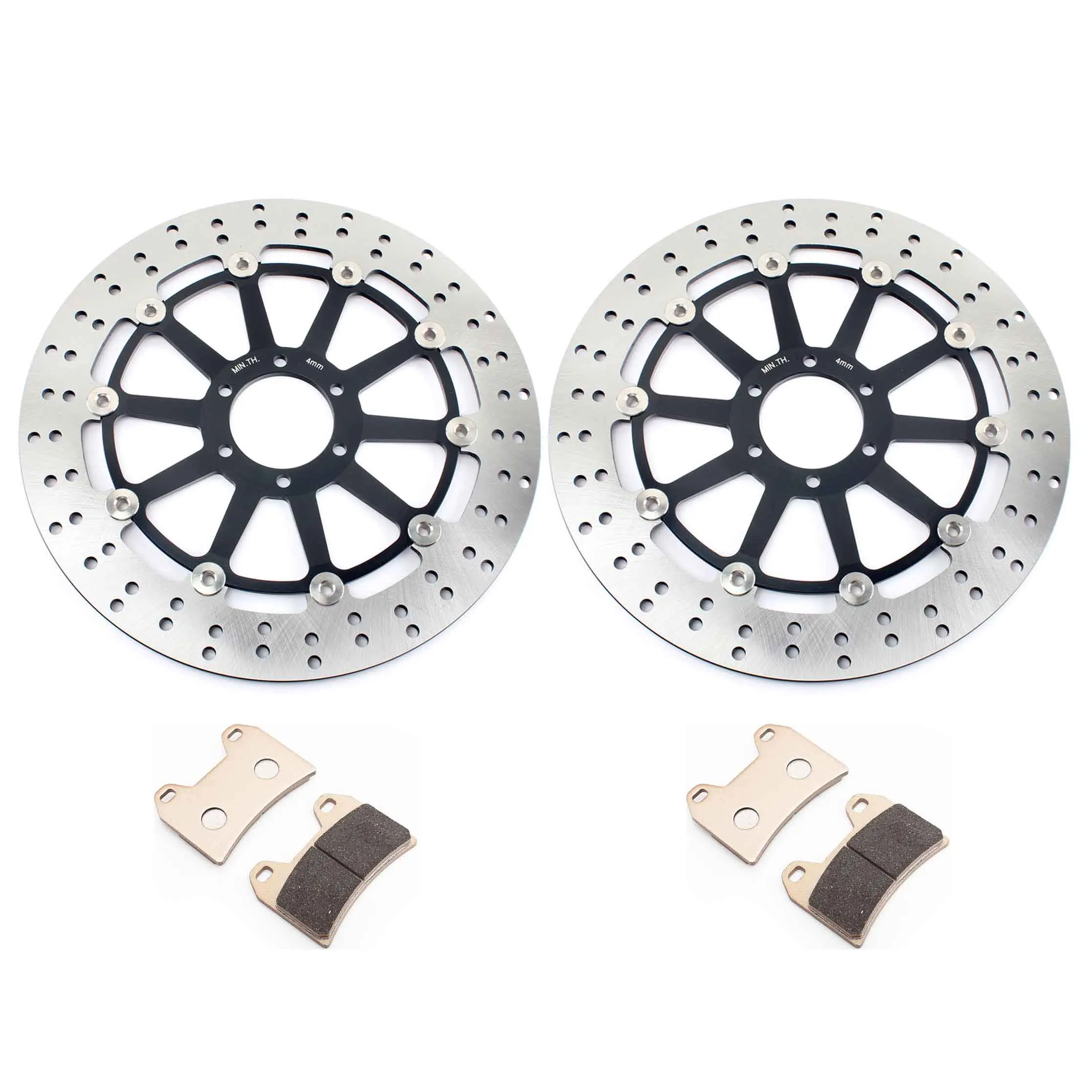 Round Black BIKINGBOY для Ducati 620 750 800 750 Sport 800 900 Supersport 748R 996S 696 800 750 Monster передние тормозные диски роторы колодки - Цвет: Round Black