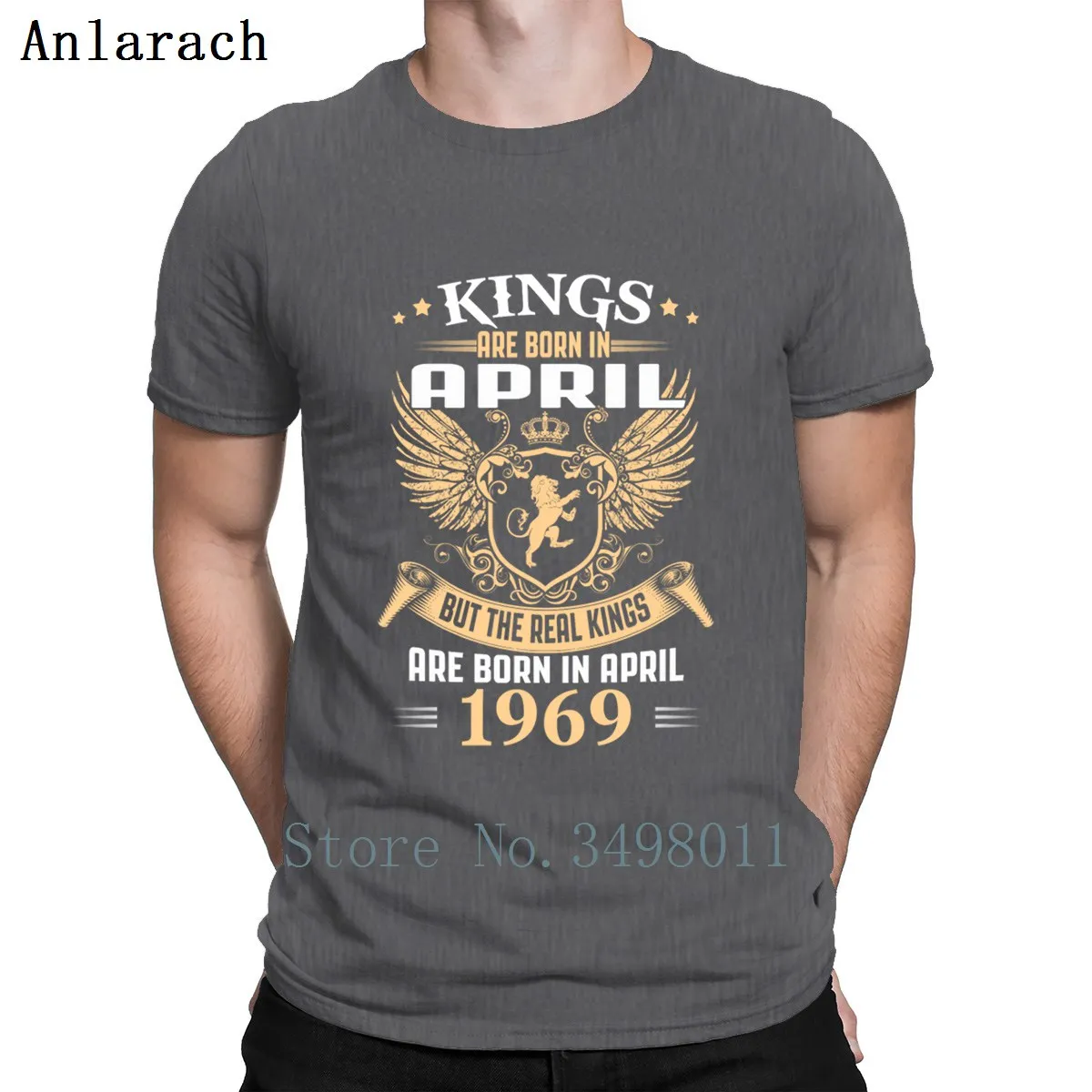Kings Legends Born In April 1969 Футболка Дизайн Хлопок Streetwear уличная Подарочная Базовая