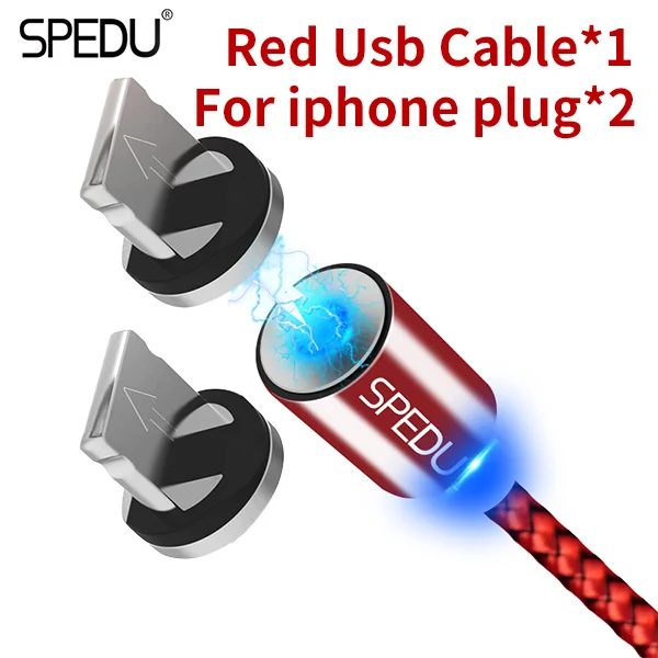 Магнитный Usb зарядный кабель SPEDU для xiaomi mi 8 mi 8 huawei p20 pro lite iphone x 7 8 6s plus se 5S samsung galaxy s8 s9 oneplus - Тип штекера: 2 ios plug   1 Cable