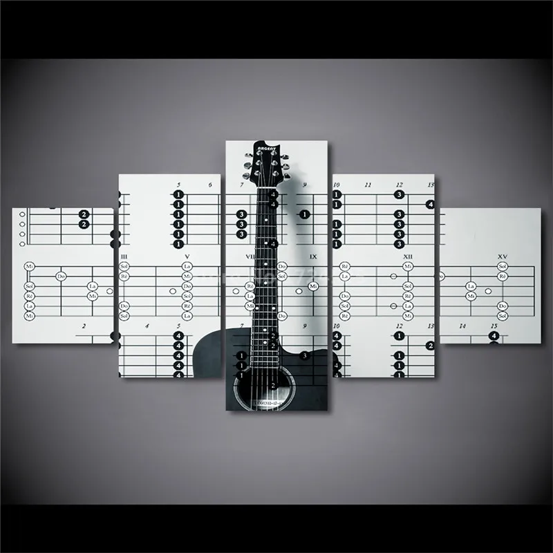 

Abstract minimalist 5pcs guitar string music score decoration poster frameless HD printing modern home decoration wall painting